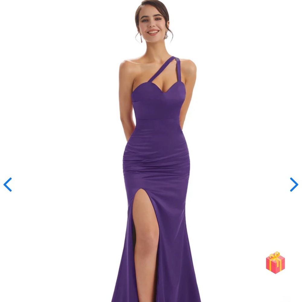 Sexy One Shoulder Soft Satin Side Slit Mermaid Long Maxi dress